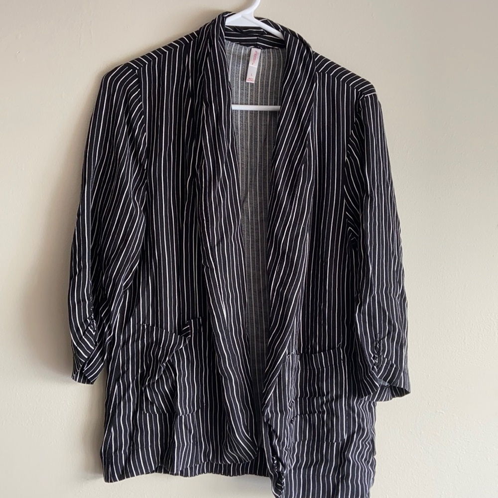 Black & White Striped Blazer